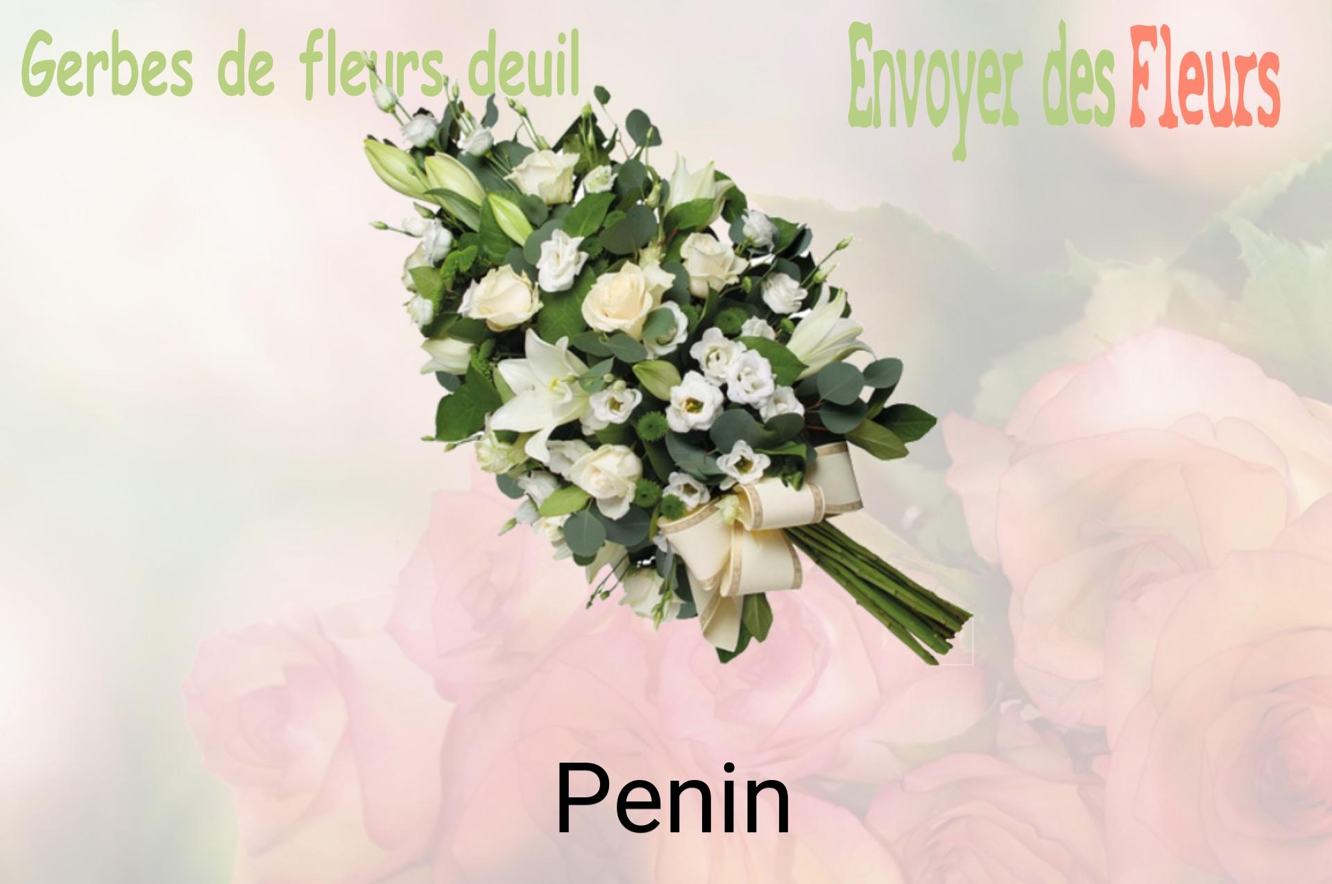 Gerbe de fleurs de deuil livrée à Penin